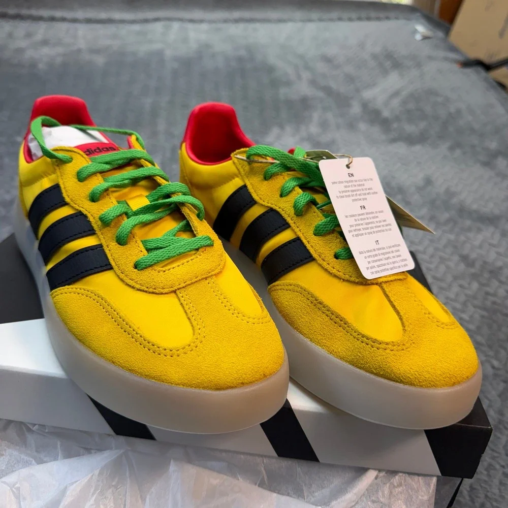NWT Adidas Barreda Decode J FO Size 6 Bob Marley Jamaica Football Yellow HQ9468